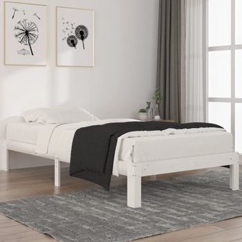 vidaXL Estructura de cama sin colchón madera de pino blanco 100x200 cm