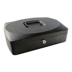 Q-Connect Cash Box 10 Inch Black Ref KF02603