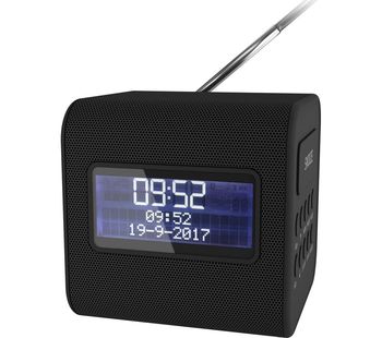 Cube Portable DABﱓ Clock Radio - Black, Black