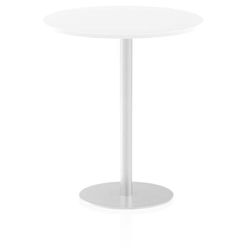 Italia 1000mm Poseur Round Table White Top 1145mm High Leg