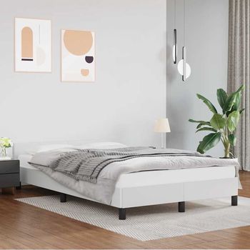 vidaXL Estructura de cama con cabecero sin colchón blanco 120x200 cm