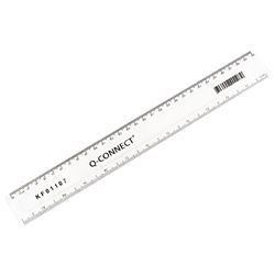 Q-Connect 300mm Clear Ruler Ref KF01107