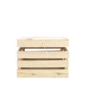 Baúl de madera maciza en tono natural de 39x33x30,5cm