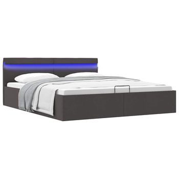 vidaXL Cama canapé hidráulica de almacenaje sin colchón gris 180x200cm