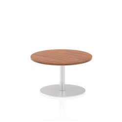 Italia 600mm Poseur Round Table Walnut Top 475mm High Leg