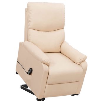 vidaXL Sillón elevable tela crema