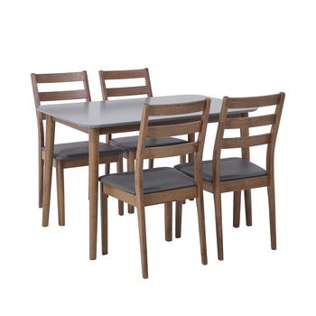 Conjunto de comedor de madera de caucho 4 personas l77