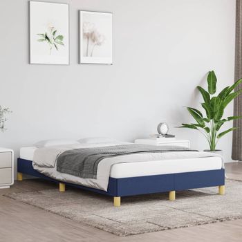 vidaXL Estructura de cama sin colchón tela azul 120x200 cm