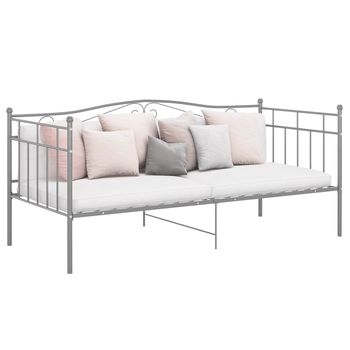 vidaXL Estructura de sofá cama sin colchón metal gris 90x200 cm