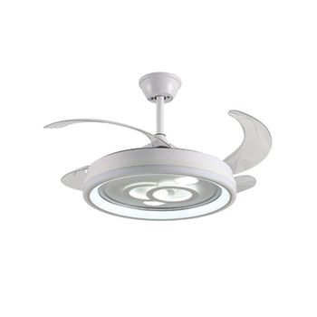 Bel Air Dafne Ventilador de Techo con Luz y Mando 72W 108cm 4 Aspas Retráctiles Blanco