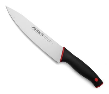 Cuchillo cocinero acero inoxidable nitrum 200 mm con mango negro rojo