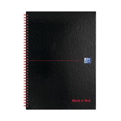 Black n Red Book Wirebound 90gsm Quadrille 5mm 140pp A4 - 100080201