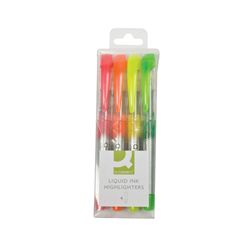 Q-Connect Liquid Ink Highlighter Assorted (Pack of 4) Ref KF16127