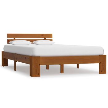 vidaXL Estructura cama sin colchón madera pino marrón miel 140x200 cm