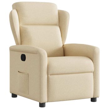 vidaXL Sillón reclinable de tela crema