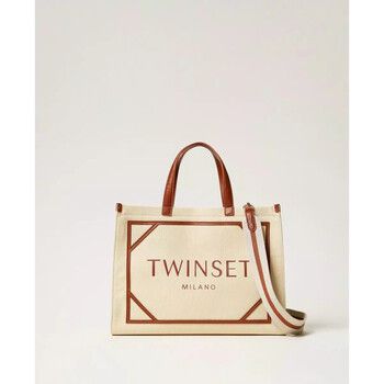 Twin Set Bolso de mano BORSA SHOPPER IN CANVAS CON LOGO Art. 251TB7081 para mujer