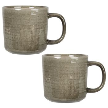 Taza de cerámica verde caqui