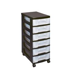 Really Useful Plastic Storage Tower With 6 Drawers Black