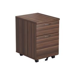 Mezzo 2 Drawer Mobile Pedestal - Dark Walnut - TESMP2DW