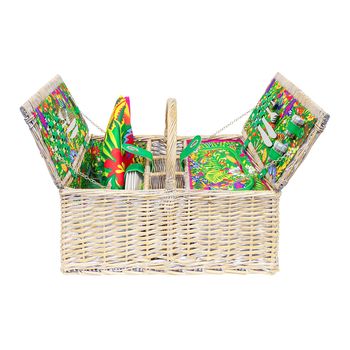 Cesta de picnic  verde mimbre  50 x 36 x 40 cm