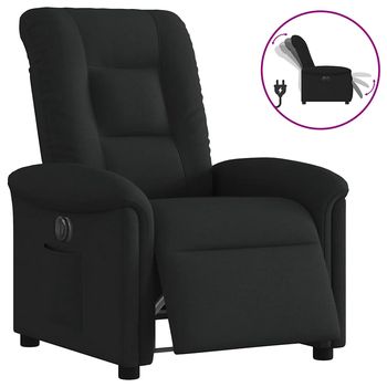 vidaXL Sillón reclinable eléctrico de tela negro