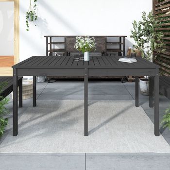 vidaXL Mesa de jardín madera maciza pino gris 159,5x82,5x76 cm