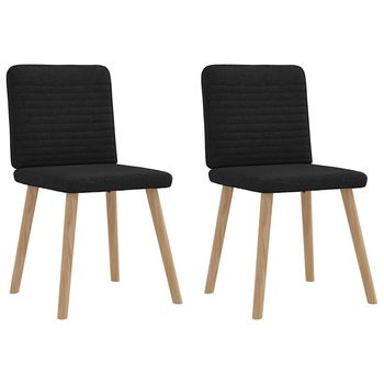 vidaXL Sillas de comedor 2 unidades tela negro