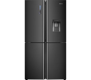 HISENSE RQ689N4WF1 Fridge Freezer - Black Steel, Black