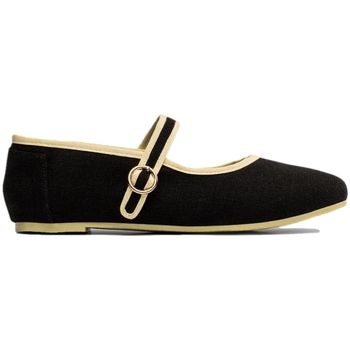 Paez Bailarinas Mary Jane W - Linen Black para mujer