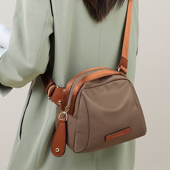 Bolso De Cintura Con Contraste De Colores, Bolso Cruzado De Tela Oxford Casual, Bolso De Pecho Ligero Para Mujeres