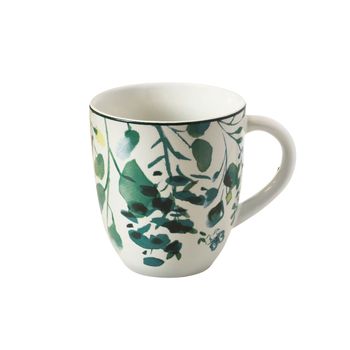 Mug (x6) gres blanco/verde