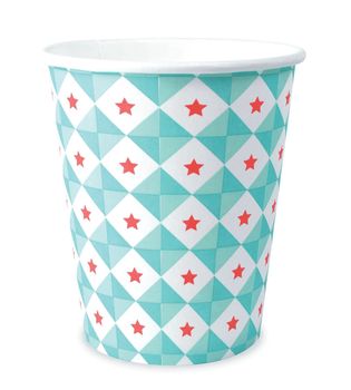 8 vasos de cartón 25 cl - geométricos con estrellas azules