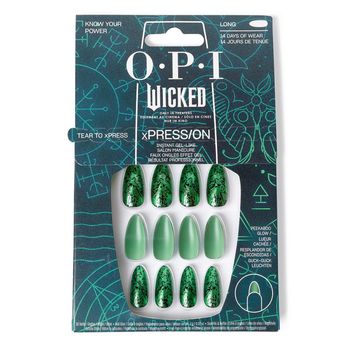 OPI xPRESS/ON - Know Your Power - OPI - Uñas artificiales adhesivas. Verde sólido.