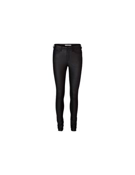 Pantalones vero moda seven nwsmooth coated black mujer