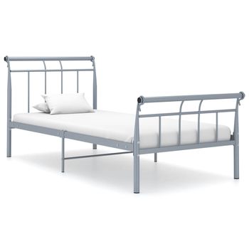 vidaXL Estructura de cama sin colchón metal gris 100x200 cm