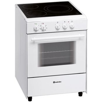 Meireles E 603 W Cocina con Placa Vitrocerámica 3 Zonas 60cm + Horno Eléctrico 55L Blanco