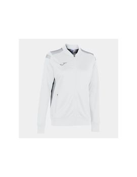 Chaqueta de futbol joma championship vi mujer blanco gris