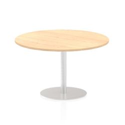 Italia 1200mm Poseur Round Table Maple Top 725mm High Leg