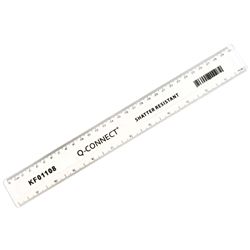 Q-Connect Ruler Shatterproof 300mm Clear Ref KF01108