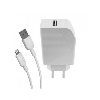 Muvit for Change Pack Cargador USB 2.4A 12W + Cable Lightning 2.4A 1.2m Blanco