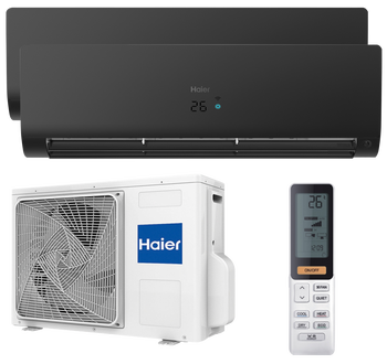 Aire acondicionado multisplit 2x1 haier flexis uv 2236+3000 fg wifi negro