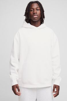 Sudadera Básica Oversize Con Capucha, Blanco