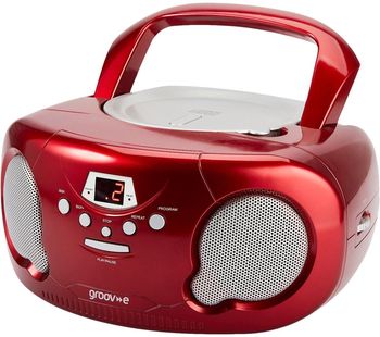 Original Boombox GV-PS733 Portable FM/AM Boombox - Red, Red