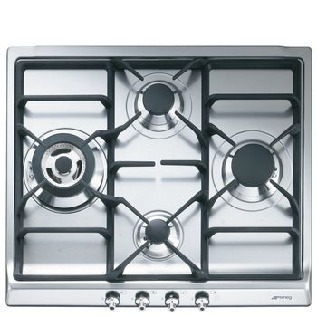 Smeg SER60SGH3 Placa de Gas 4 Zonas 60cm Acero Inoxidable