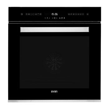 Horno Multifunción - Svan SVH385X, 60 cm, Cortina de Aire, Cristal Negro