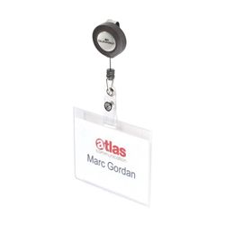 Durable Mono Security Pass Holder with Badge Reel (10 Pack)