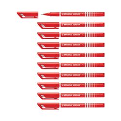 Stabilo Sensor Cushion Tip Fineliner Pen Red (Pack of 10) 189/40