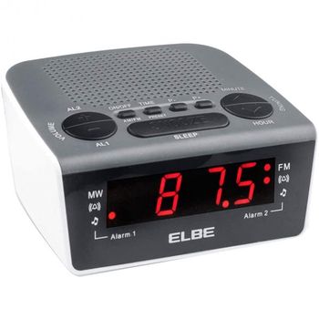 Elbe CR-932 Radio Reloj Despertador Digital Blanco/Negro