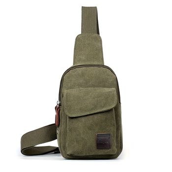 1pc Bolso de pecho para hombres y mujeres versión coreana Bolsa de lona para estudiantes Bolsa de hombro cruzada Bolsa de hombro individual para deportes al aire libre para acampar y hacer senderismo