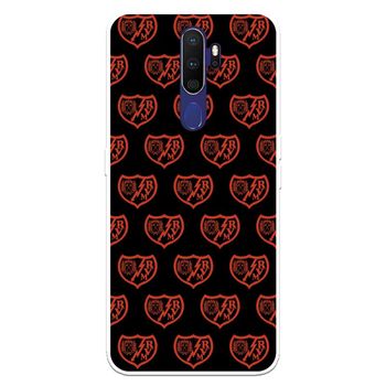 Funda Para Oppo A9 2020 Del Rayo Vallecano Escudo Patrón Fondo Negro  - Licencia Oficial Rayo Vallecano